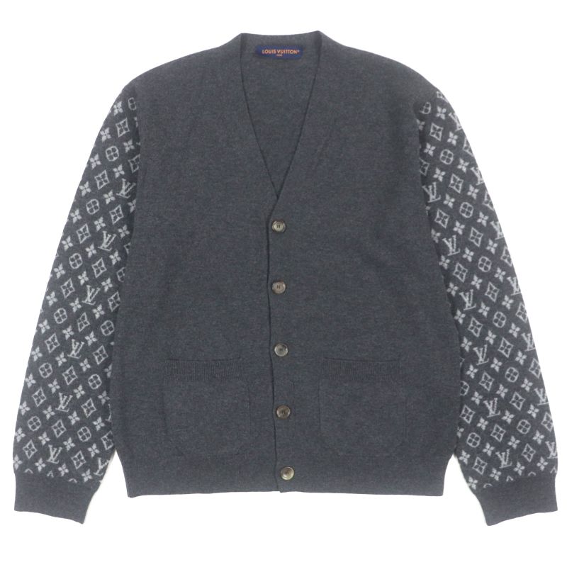 Louis Vuitton 23SS 1aatly Wool Cashmere Monogram Mix Logo Button V-neck Knit