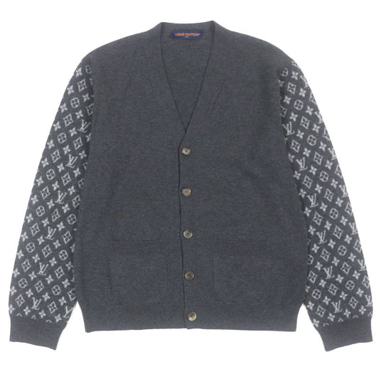  Louis Vuitton 23SS 1aatly Wool Cashmere Monogram Mix Logo Button V-neck Knit