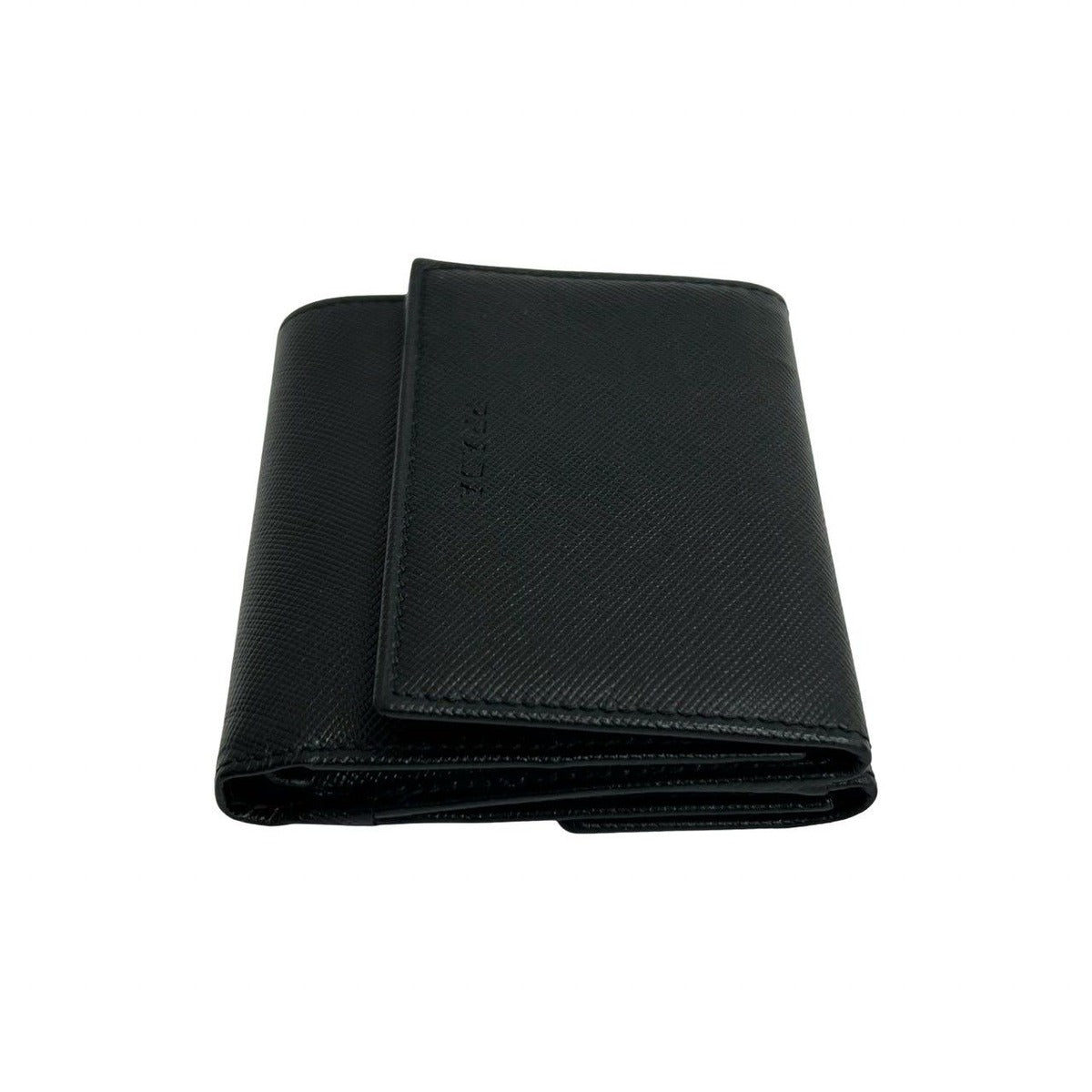 Prada Logo Saffiano Leather Trifold Wallet Mini Coin — view 5