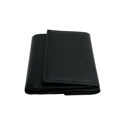 Prada Logo Saffiano Leather Trifold Wallet Mini Coin — view 5
