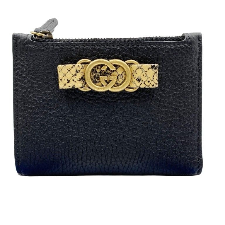 Gucci Wallet Interlocking Black Leather Bifold