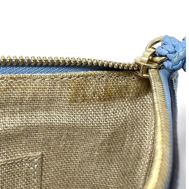 Gucci Pouch Ec22858 Light Blue Bamboo 449652 Excellent Condition