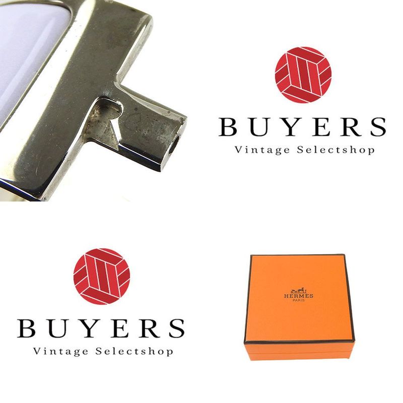 Hermes Bracelet Bangle Click Clack Click H Purple Silver Enameled Accessories