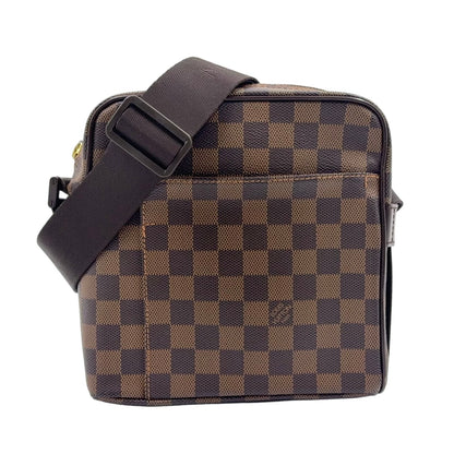 Louis Vuitton Olaf PM Damier Ebene Leather Brown Shoulder Bag Gold