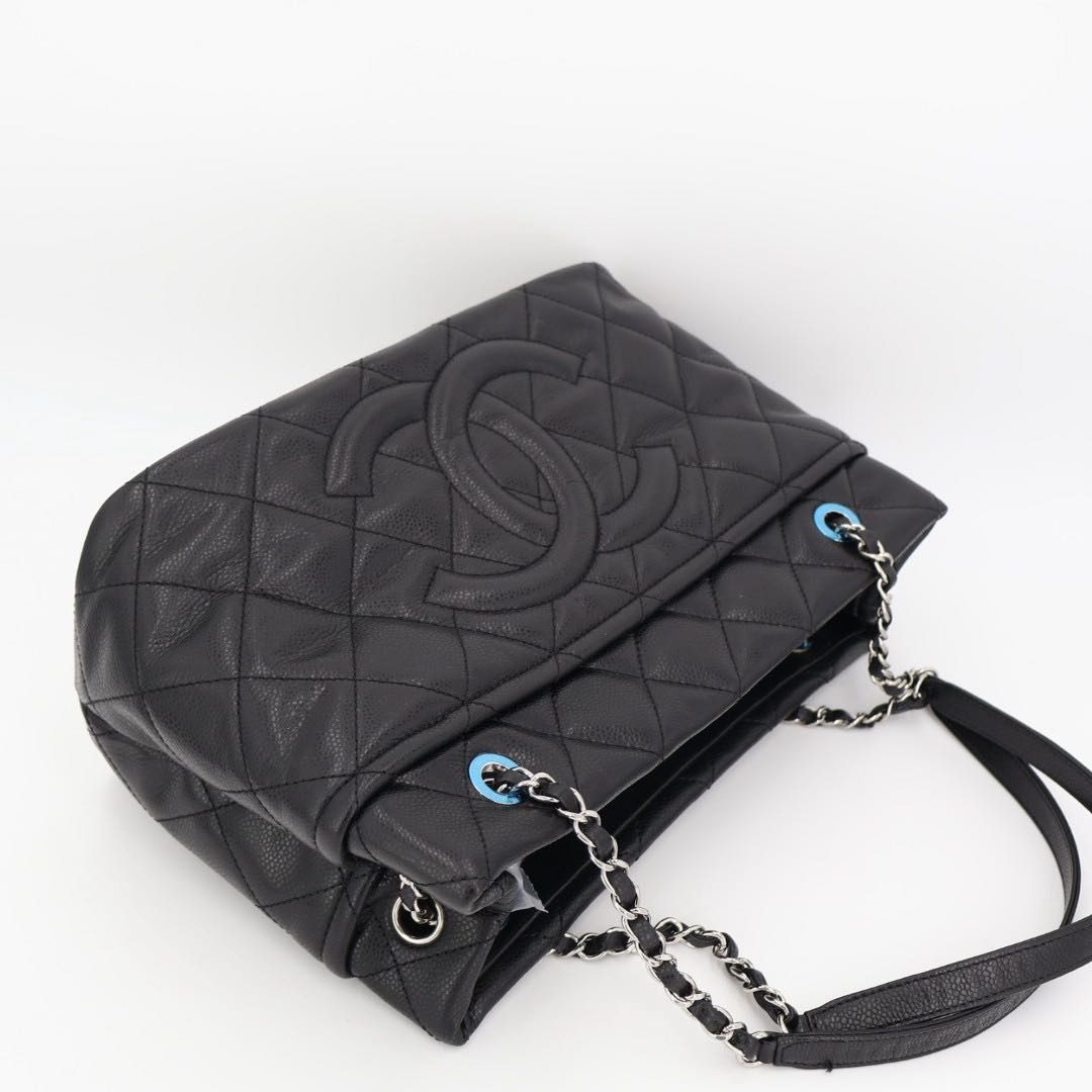 Chanel Quilted Caviar Leather Chain Tote — view 7
