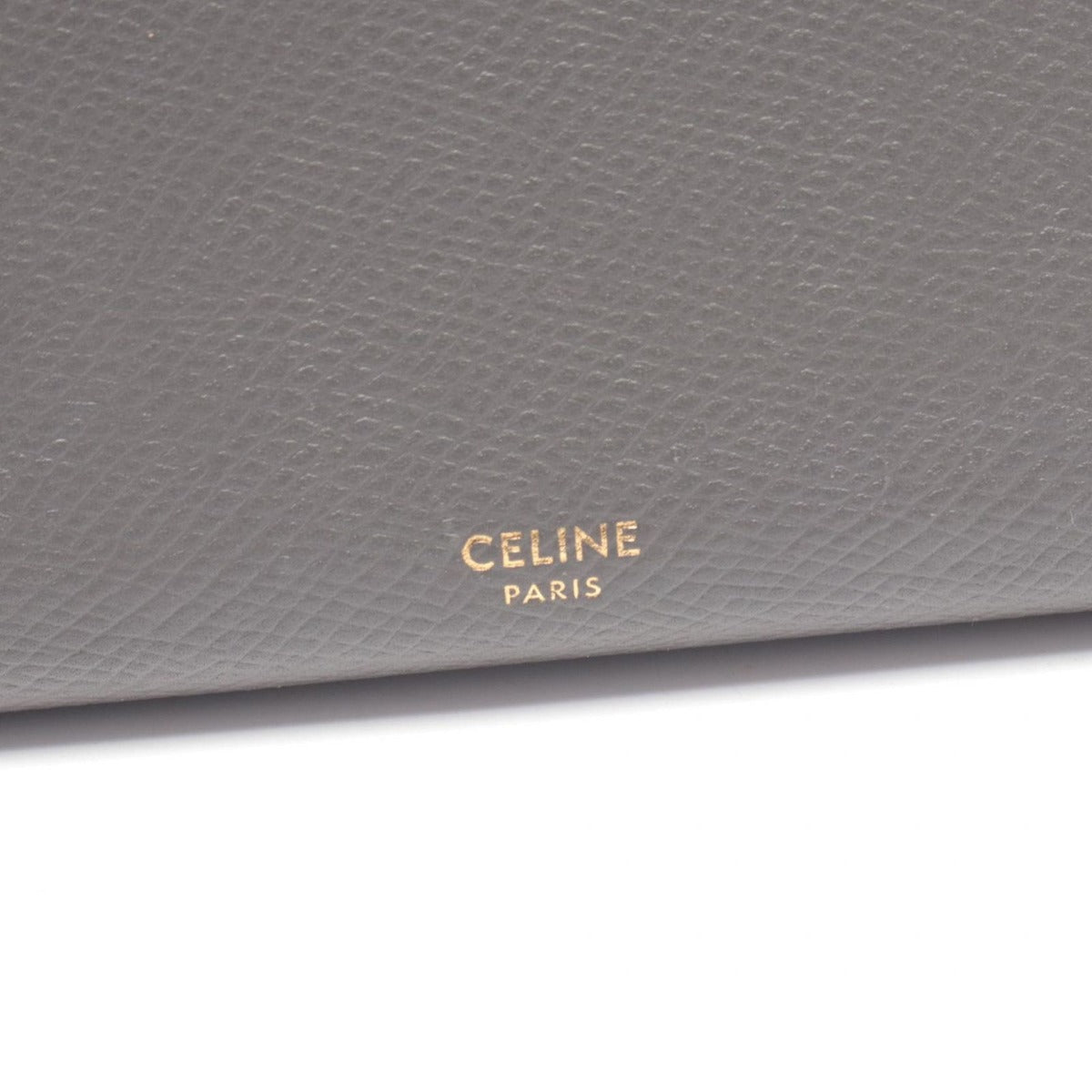 Celine Bifold Wallet Large Flap Gray Leather — view 4