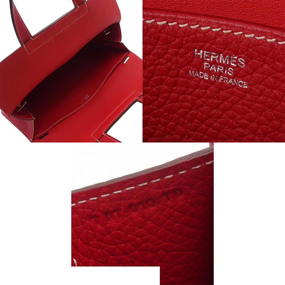 Hermes Halzan 31 Rouge Cazac Silver Taurillon Clemence 2-Way Shoulder Bag — view 6