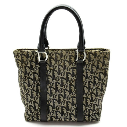 Dior Trotter Handbag Canvas Leather Women's Handbag Navy Excellent Condition