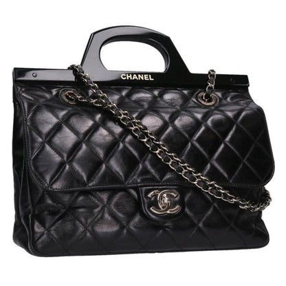 Chanel Matelasse Plastic Handle Calfskin Chain Shoulder Bag For Men