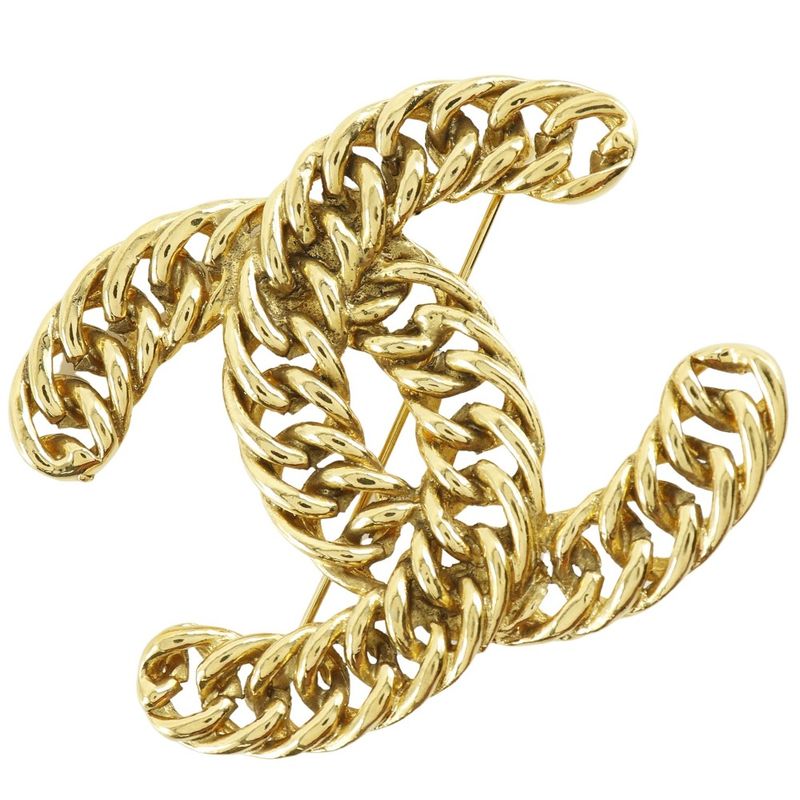 Chanel Chain Coco Mark Gold Plated Ladies 36.4g Brooch