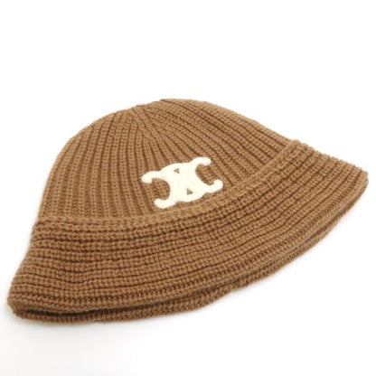 Celine Triomphe Crochet Bucket Hat 2a80t384d Camel Beige Cashmere Celine