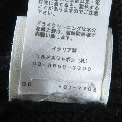 Hermes 20AW 100% Wool H Motif Long Sleeve Knit Top Black 38 Made In Italy