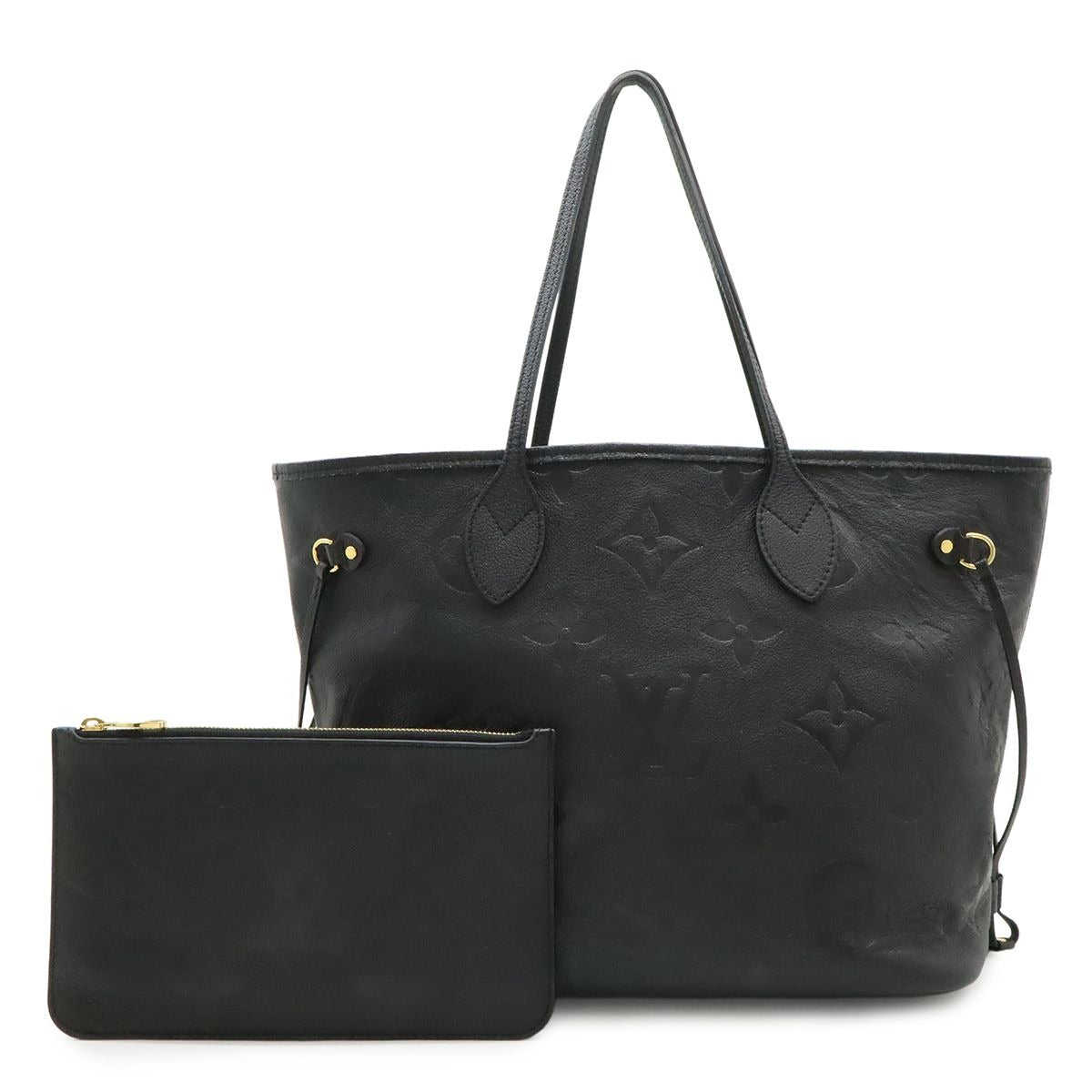Louis Vuitton Monogram Empreinte Neverfull MM Tote Shoulder Bag Leather Noir