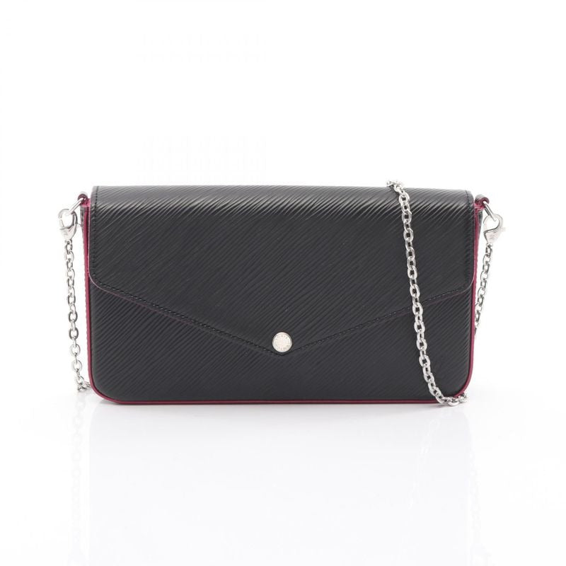 Louis Vuitton Shoulder Bag Pochette Felicie Epi Noir Black Hot Pink