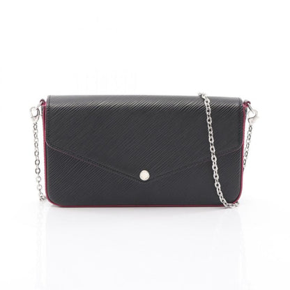 Louis Vuitton Shoulder Bag Pochette Felicie Epi Noir Black Hot Pink