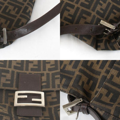 Fendi Zucca Mamma Bucket Shoulder Bag Canvas Brown