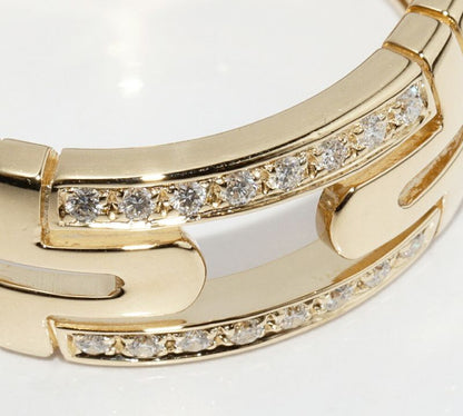 Bulgari Ring 18K Yellow Gold Diamond Open Work Parentesi Ring