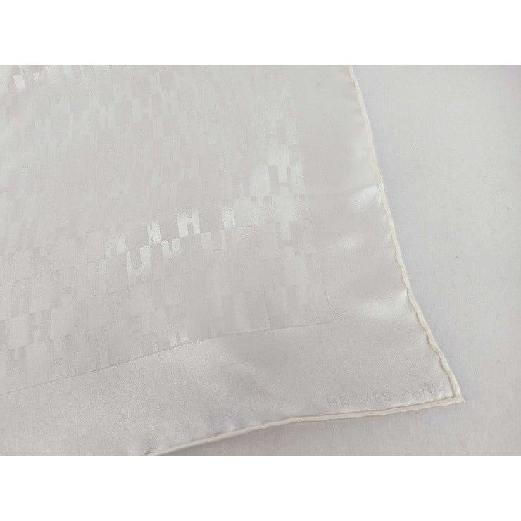 Hermes Handkerchief Pochette Faconnee Grand Blanc Silk Pocket Chief Scarf — view 2