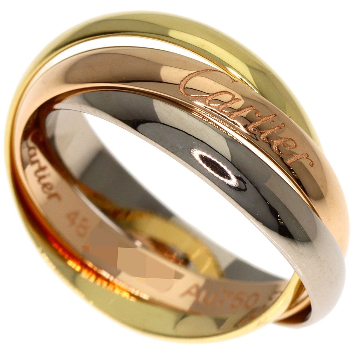 Cartier Trinity SM 48 Model Ring 18K Yellow Gold Pink