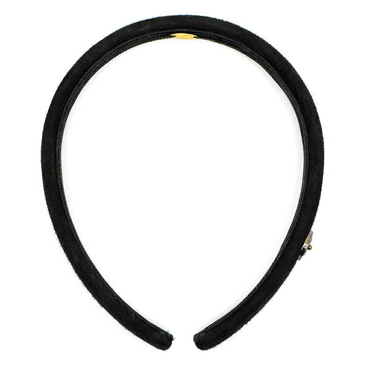 Chanel Headband CC Logo Velour Black BK Hair