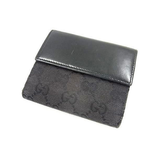 Gucci Wallet Jackie 035 2888 2129 Black GG Canvas Leather Bifold — view 3