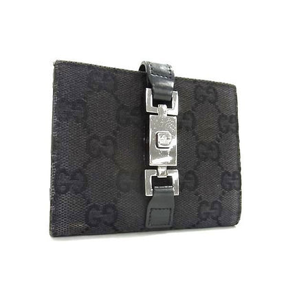 Gucci Wallet Jackie 035 2888 2129 Black GG Canvas Leather Bifold