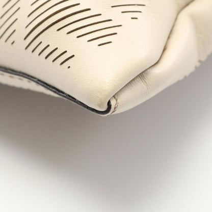 Fendi Shoulder Bag FF Logo Off White Leather — view 5