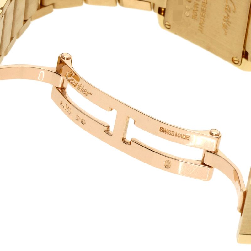 Cartier Wjta0039 Tank Francaise SM Diamond Wristwatch 18K Yellow Gold Diamonds