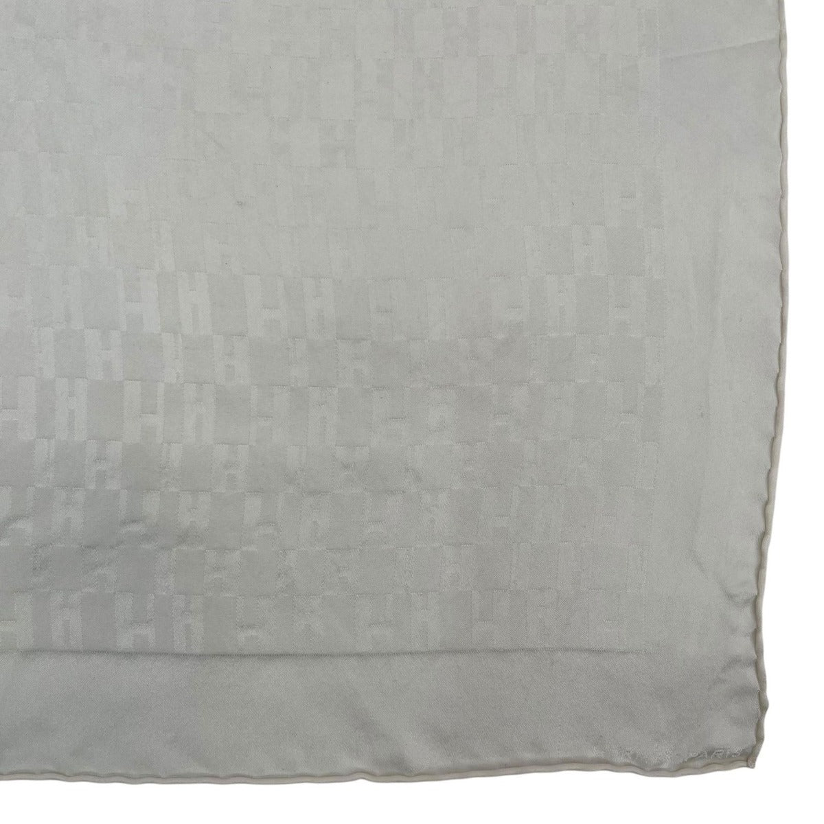Hermes Scarf Handkerchief 100% Silk H Pattern White — view 5