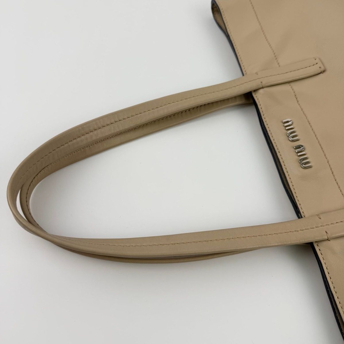 Miu Miu Miu Tote Beige Leather Vintage — view 13