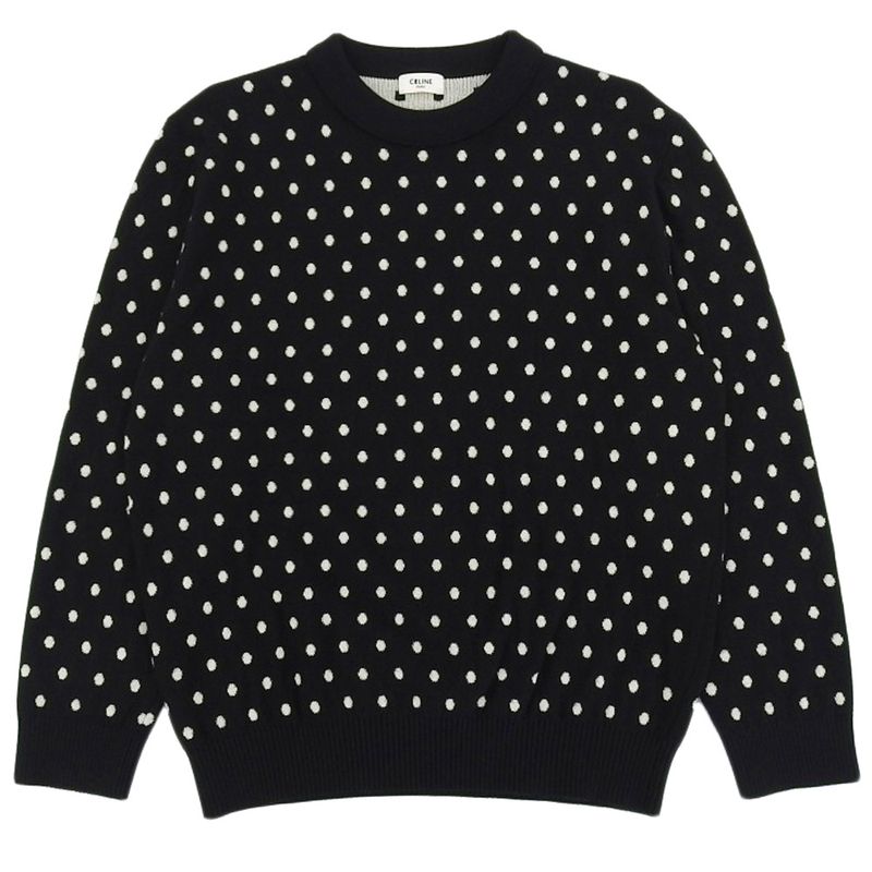 Celine By Edith Liman Celine 19AW 2019item Dotted Crewneck Knit 100% Wool Men's