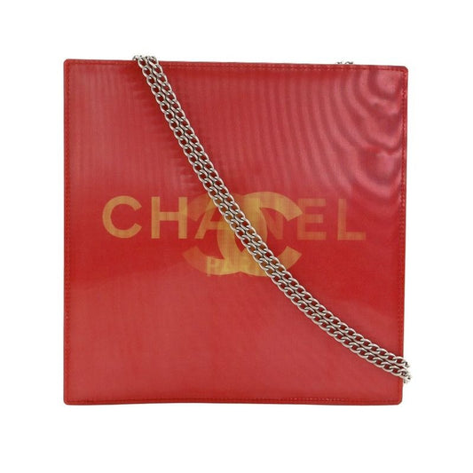 Chanel Hologram Chain Shoulder Vinyl Red Bag
