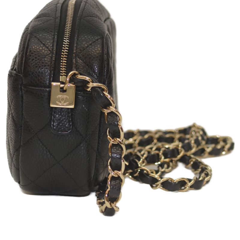 Chanel A91796 No 25 Black Caviar Ghardware Camera Chain Shoulder Bag