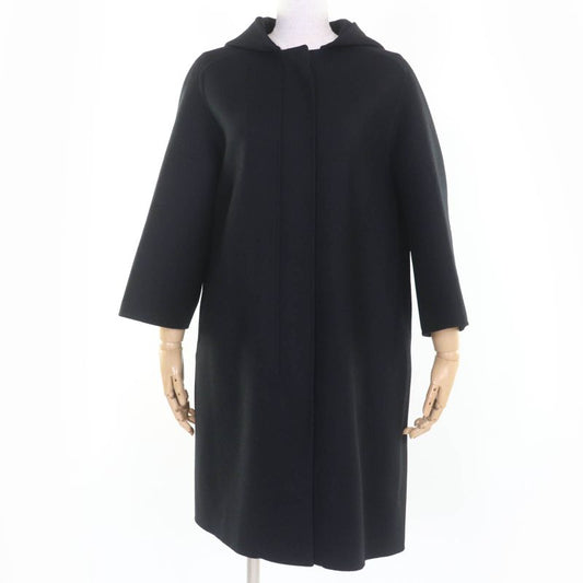 Christian DIOR 010m41a1116 Wool Rabbit Hooded Coat Black 40 Made In Italy