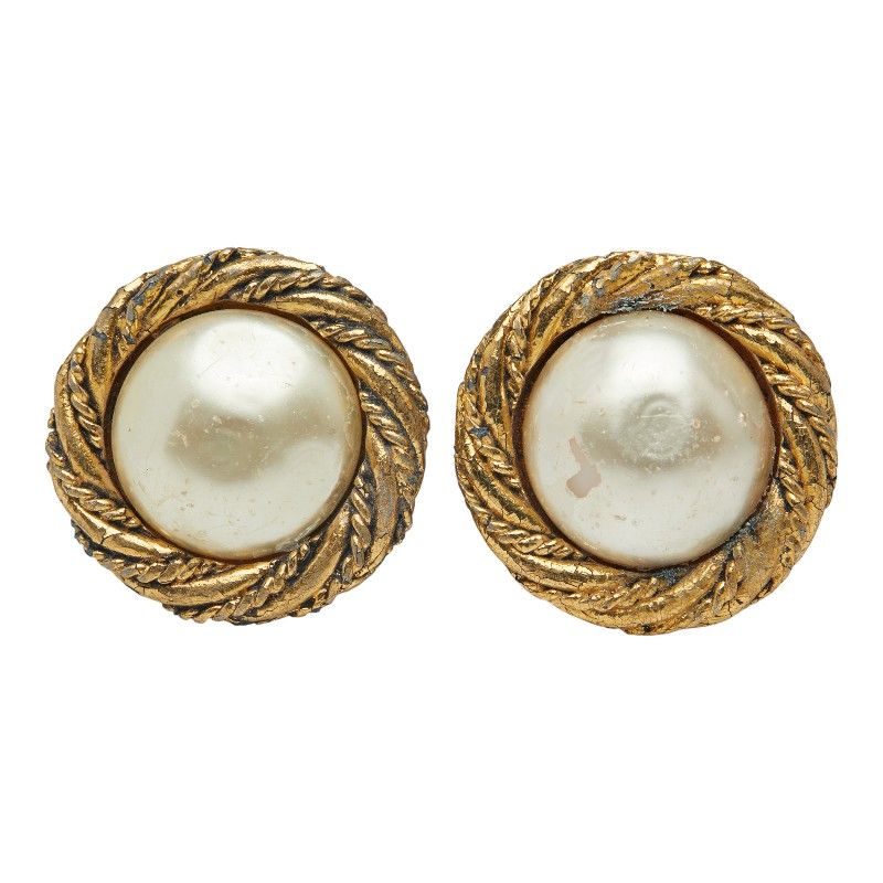 Chanel Gold Plated Faux Pearl Women's Chanel