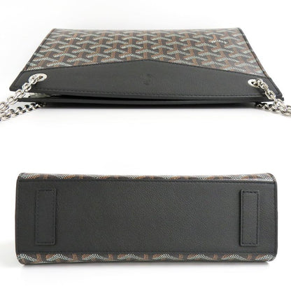Goyard Louette Structured PM Black Goyard Canvas Cuff Black Shoulder