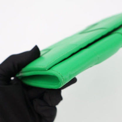 Bottega Veneta Maxi Intrecciato Leather Wallet Green