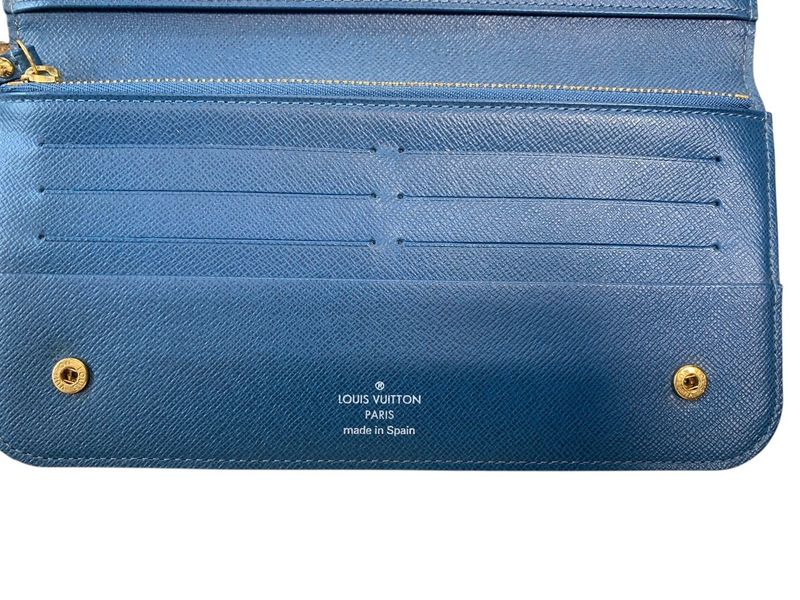2543 Louis Vuitton Long Wallet Portefeuille Antholite Monogram Petrol Blue