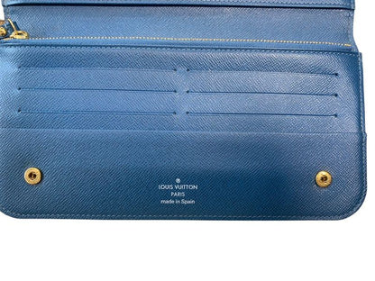 2543 Louis Vuitton Long Wallet Portefeuille Antholite Monogram Petrol Blue