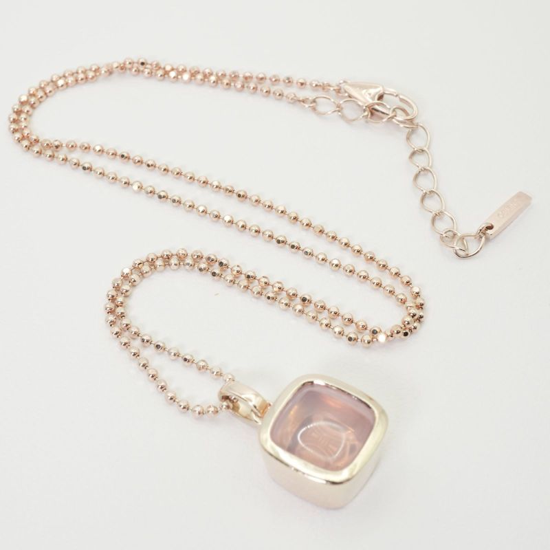 Celine Rose Quartz Silver Necklace Triomphe 24-5781s
