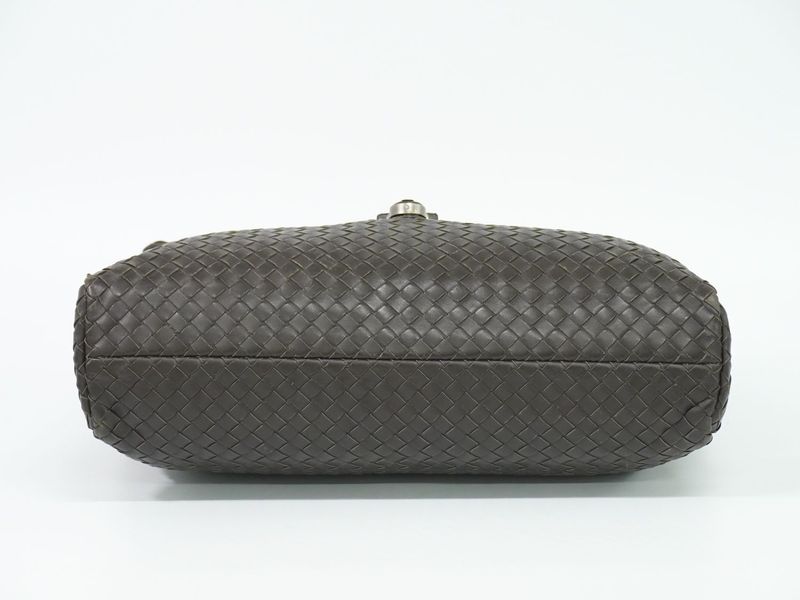 Authentic Bottega Veneta Intrecciato Business Bag Handbag Leather Brown