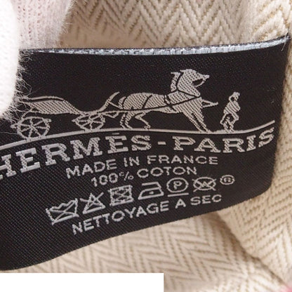 Hermes Brid-a-brac PM Hibiscus Silver Toile Chevron Cotton Pouch — view 6
