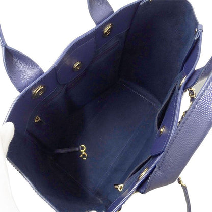 Chanel Bag Women's Brand Handbag Shoulder Bag 2way Caviar Skin Deauville Navy