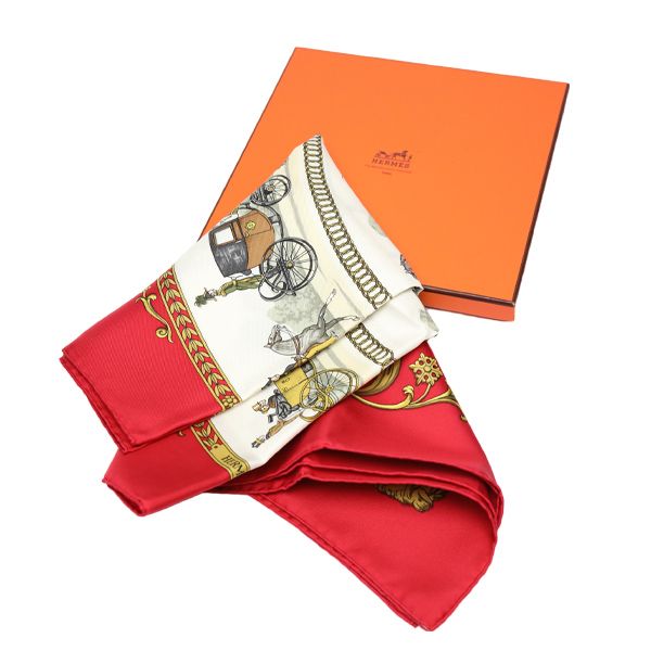 Hermes Promenade Carré 90 LA Promenade DE Longchamps Scarf Hermes Red