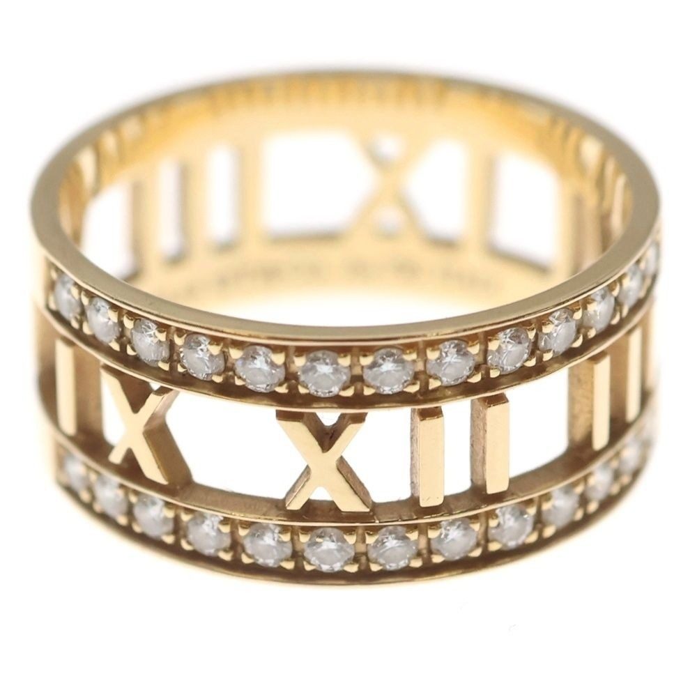 Tiffany & Co Atlas Half Diamond Ring Pink Gold