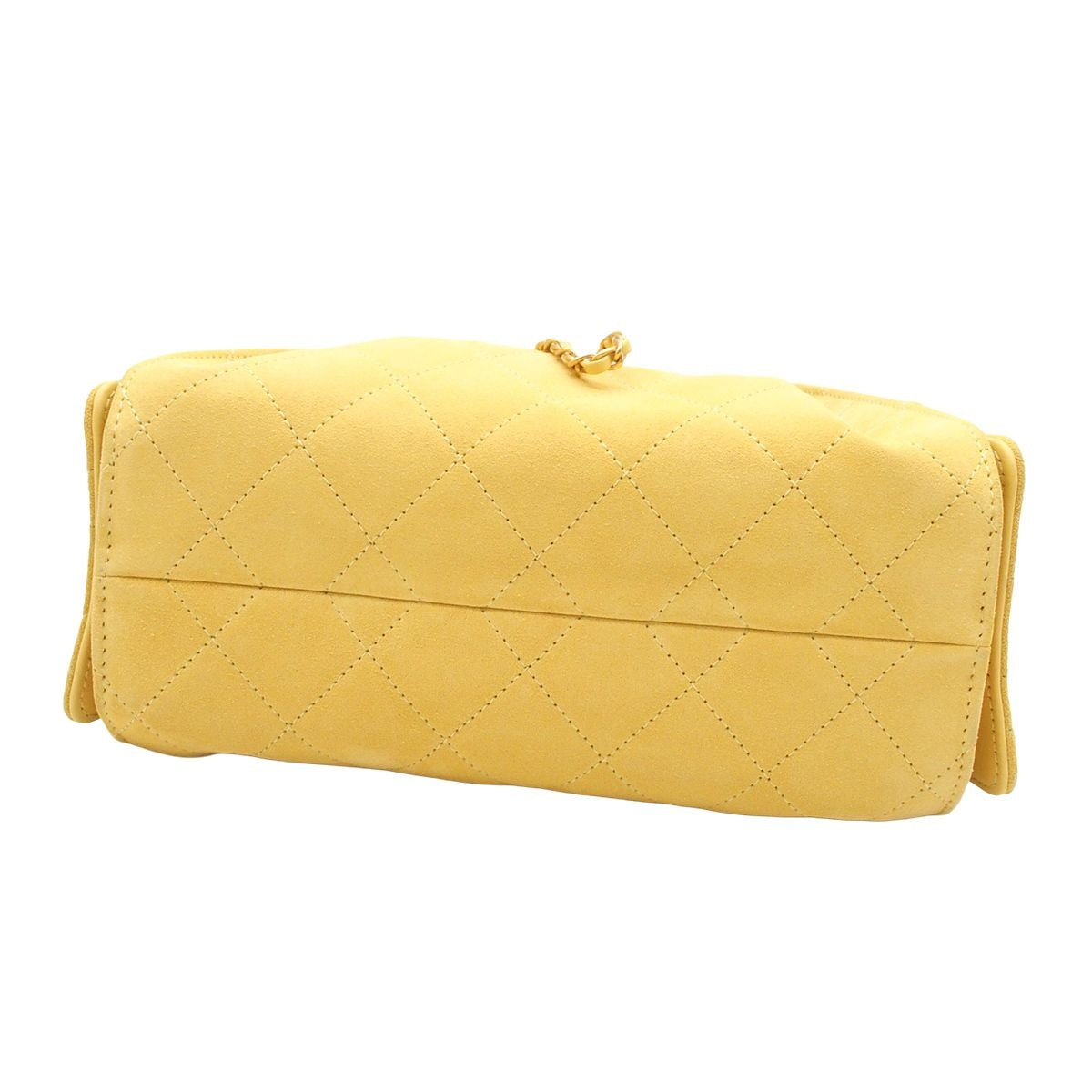 Chanel Shoulder Bag 25 Yellow Gold Suede — view 3