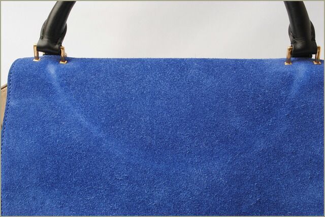 Celine Handbag Shoulder Bag Celine Trapeze 169543 Blue Sand Beige Black 2-way