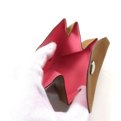 Hermes Le Van Cattle Verso Bicolor Chevre Mizor Coin Case Brown Pink