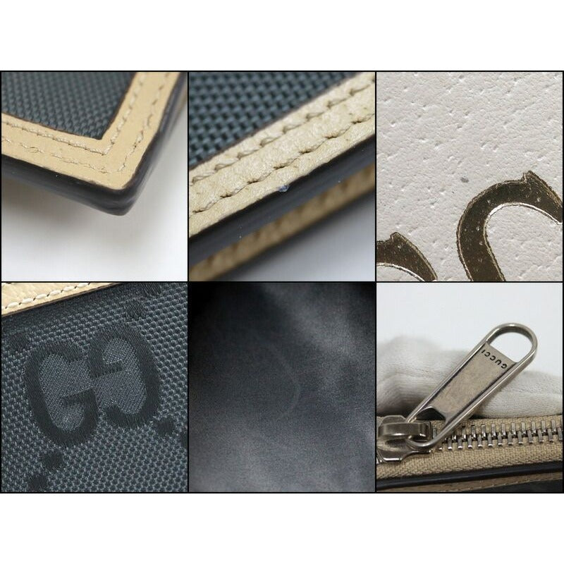 Gucci Off the Grid Clutch Nylon Leather Gray Ivory — view 5