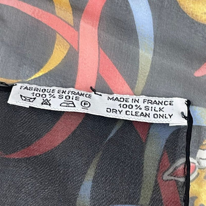 Hermes Carre 140 Large LUNA PARK Amusement Park Scarf Silk Black